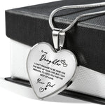 Heart necklace - To my Daughter from Dad custom engraving detail and material quality