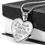 Heart necklace - To my daughter from Mom gift-ready packaging with rose box presentation