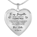 Lifestyle photo of Heart necklace - To my daughter from Mom as meaningful love gift