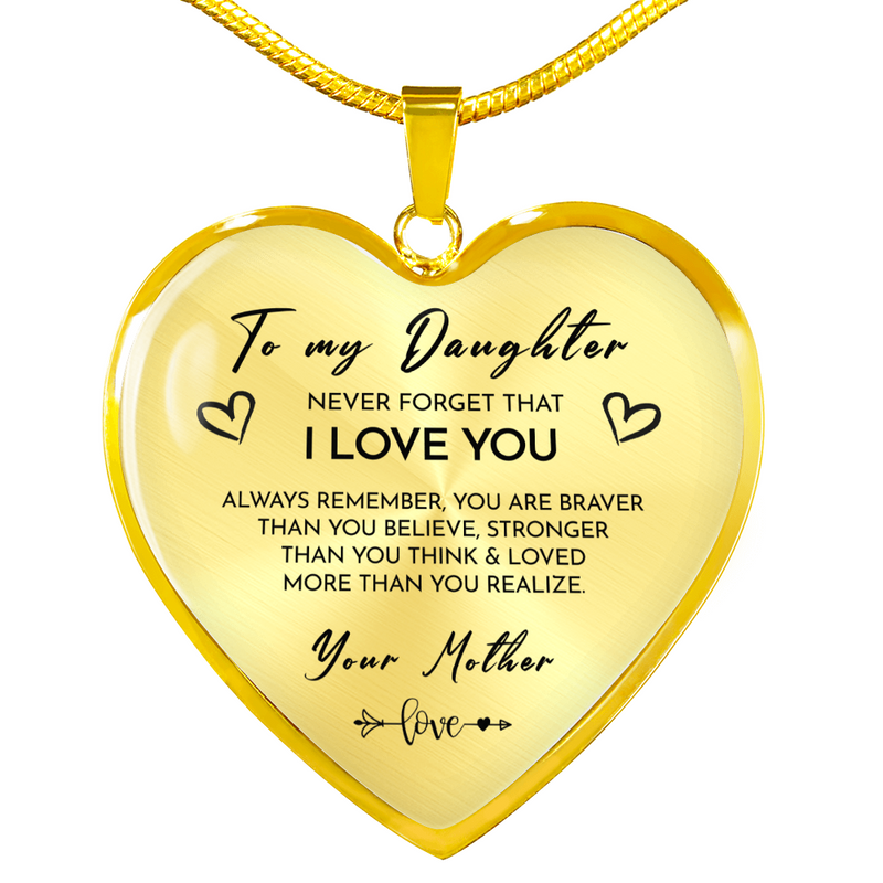 Heart necklace - To my daughter from Mom  front view - Beyond Love