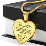 Close-up detail of Heart necklace - To my Daughter from Mom showing premium quality craftsmanship