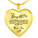 Lifestyle photo of Heart necklace - To my Daughter from Mom as meaningful love gift