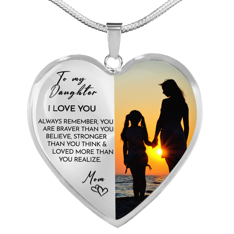 Heart necklace - To my daughter from Mom  front view - Beyond Love