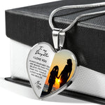 Side angle of personalized necklace Heart necklace - To my daughter from Mom