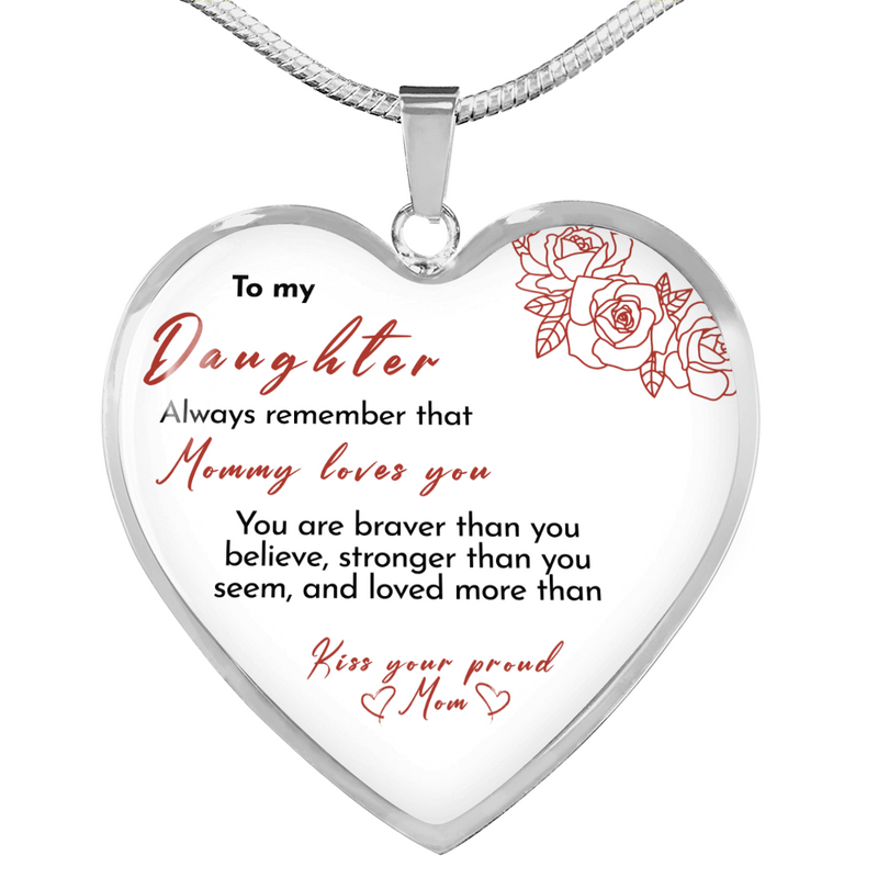 Heart necklace - Kiss, Mom  front view - Beyond Love
