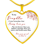 Close-up detail of Heart necklace - Kiss, Mom showing premium quality craftsmanship