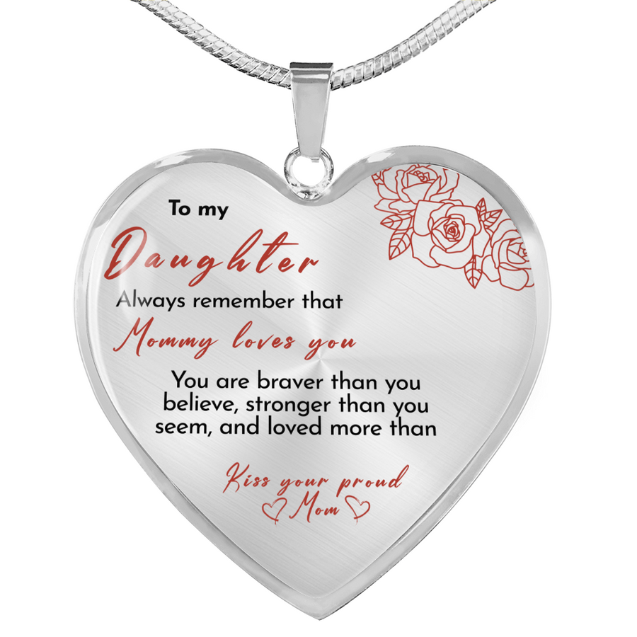 Heart necklace - Mommy loves you