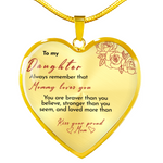 Close-up detail of Heart necklace - Mommy loves you showing premium quality craftsmanship
