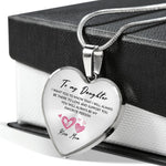 Heart necklace - To my Daughter gift-ready packaging with rose box presentation