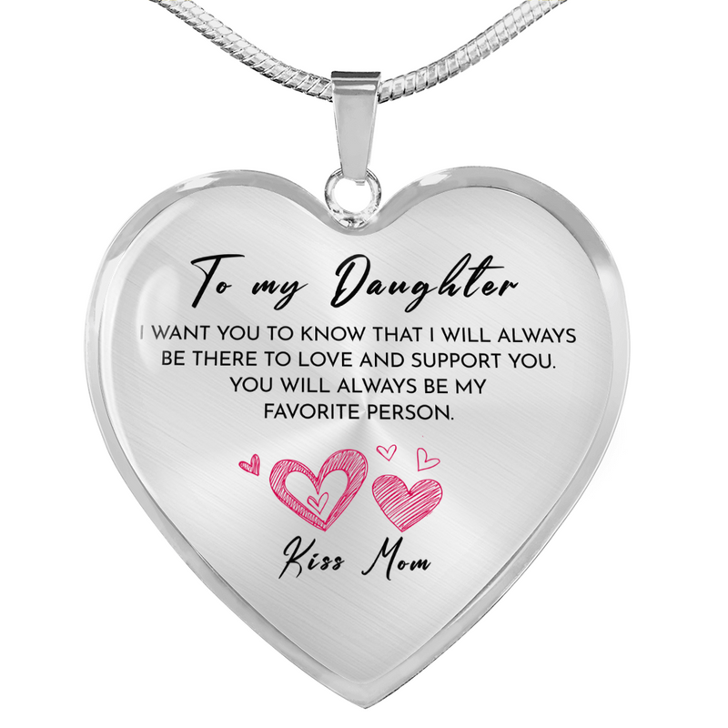 Heart necklace - To my Daughter  front view - Beyond Love
