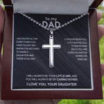 Luxury cross necklace - To my Dad worn styling photo showing elegant design