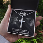 Side angle of personalized necklace Luxury cross necklace - To my Dad