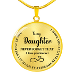 Stainless steel necklace - To my Daughter gift-ready packaging with rose box presentation
