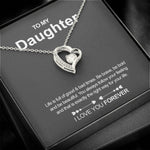 Sterling Silver - Heart Necklace - To my Daughter  front view - Beyond Love