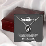Side angle of personalized necklace Sterling Silver - Heart Necklace - To my Daughter