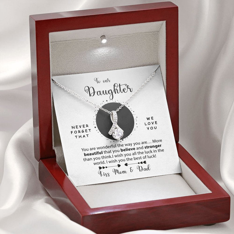 Close-up detail of Necklace - To our Daughter from Mom & Dad showing premium quality craftsmanship