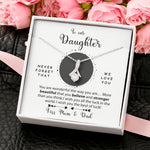 Necklace - To our Daughter from Mom & Dad custom engraving detail and material quality