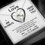 Sterling Silver Necklace - To my Love  front view - Beyond Love