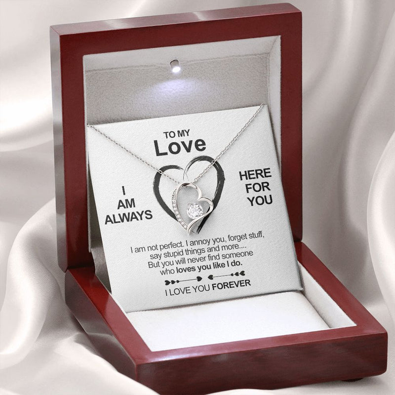 Close-up detail of Sterling Silver Necklace - To my Love showing premium quality craftsmanship