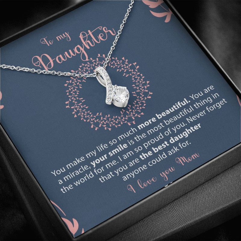 Sterling Silver Necklace - To my Daughter from Mom  front view - Beyond Love