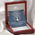 Close-up detail of Sterling Silver Necklace - To my Daughter from Mom showing premium quality craftsmanship