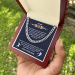 Cuban Chain - Basketball - Biggest Fan, From Mom custom engraving detail and material quality