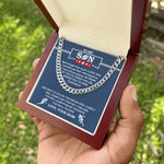 Cuban Chain - Football - Biggest Fan, From Mom custom engraving detail and material quality