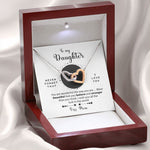 Close-up detail of Silver necklace - For my Daughter from Mom showing premium quality craftsmanship