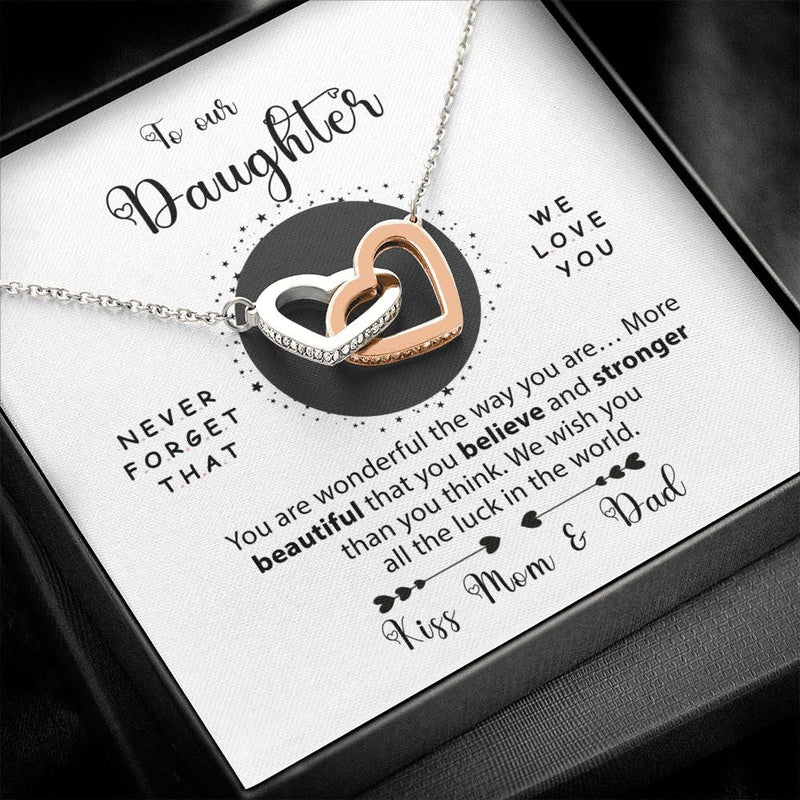 Silver necklace - To my Daughter from Mom  front view - Beyond Love