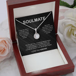 Close-up detail of Crystal necklace - To my Soulmate showing premium quality craftsmanship