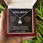 Side angle of personalized necklace Crystal necklace - To my Soulmate