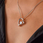 Close-up detail of 14K White Gold Necklace - With a Glass Angel - To My Love showing premium quality craftsmanship