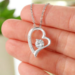 Side angle of personalized necklace 14k White Gold Necklace - With real Rose - To my Love