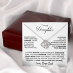 Lifestyle photo of Sterling Silver Necklace - To my Daughter - Your Dad as meaningful love gift