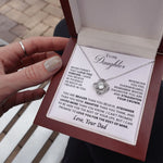 Side angle of personalized necklace Sterling Silver Necklace - To my Daughter - Your Dad