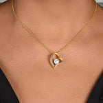 Sterling Silver Heart Necklace - To my Love worn styling photo showing elegant design