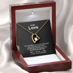 Side angle of personalized necklace Sterling Silver Heart Necklace - To my Love