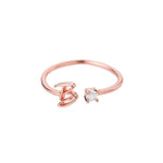 Initial Ring with Luxury Rosebox with Light worn styling photo showing elegant design
