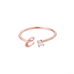 Initial Ring with Luxury Rosebox with Light with surprise rose gift box front view - Beyond Love