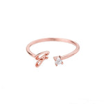 Initial Ring with Luxury Rosebox with Light gift-ready packaging with rose box presentation