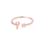 Side angle of personalized ring Initial Ring with Luxury Rosebox with Light