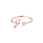 Initial Ring with Luxury Rosebox with Light custom engraving detail and material quality