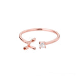 Initial Ring with Luxury Rosebox with Light worn styling photo showing elegant design