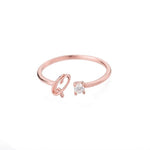 Initial Ring with Luxury Rosebox with Light gift-ready packaging with rose box presentation