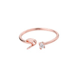Side angle of personalized ring Initial Ring with Luxury Rosebox with Light