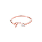 Initial Ring with Luxury Rosebox with Light custom engraving detail and material quality