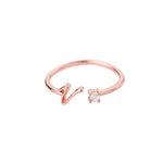 Initial Ring with Luxury Rosebox with Light worn styling photo showing elegant design