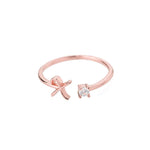 Multiple angles of Initial Ring with Luxury Rosebox with Light personalized ring