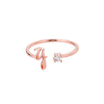 Initial Ring with Luxury Rosebox with Light with surprise rose gift box front view - Beyond Love
