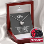 Close-up detail of Sterling Silver Necklace - To my Love + 10 roses FREE showing premium quality craftsmanship